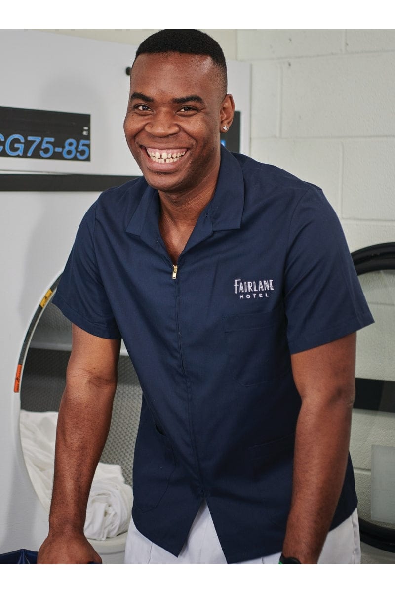 Men's Navy Zip-Front Smock – HousekeepingUniforms.com