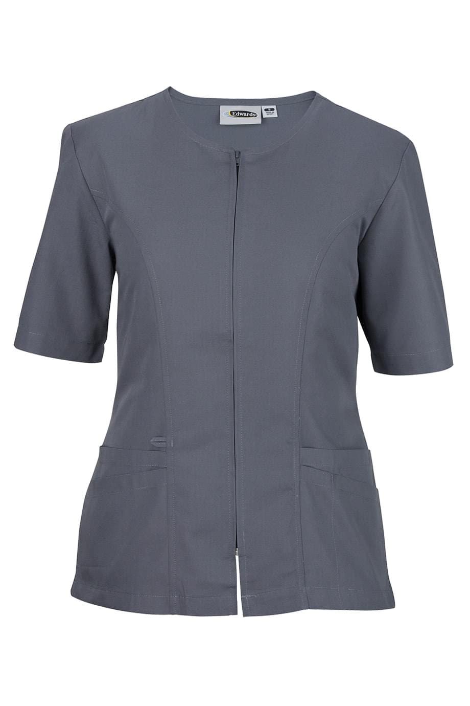 Women's Pewter Essential Full-Zip Tunic – HousekeepingUniforms.com