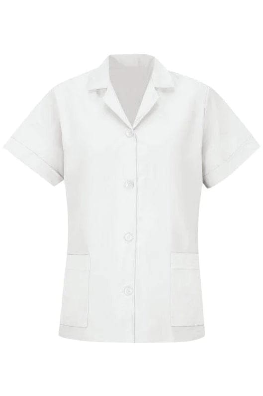 White Women's Smock Loose Fit Short Sleeve