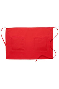 DayStar Red Deluxe Half Bistro Apron (2 Patch Pockets)