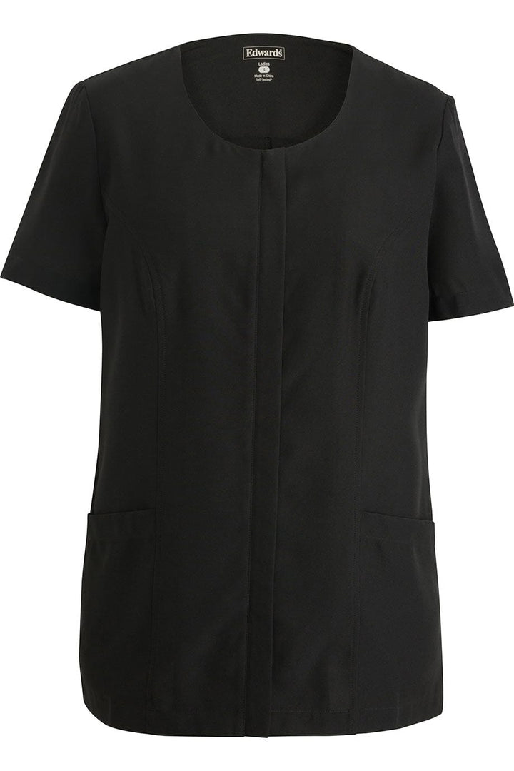 Edwards XXS Women's Black Essential Soft-Stretch Scoop Neck Tunic