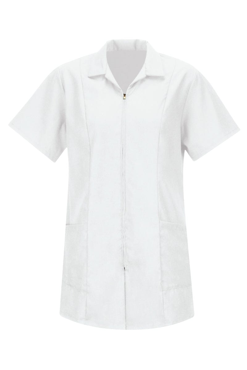 Red Kap XS Women's White Zip-Front Smock