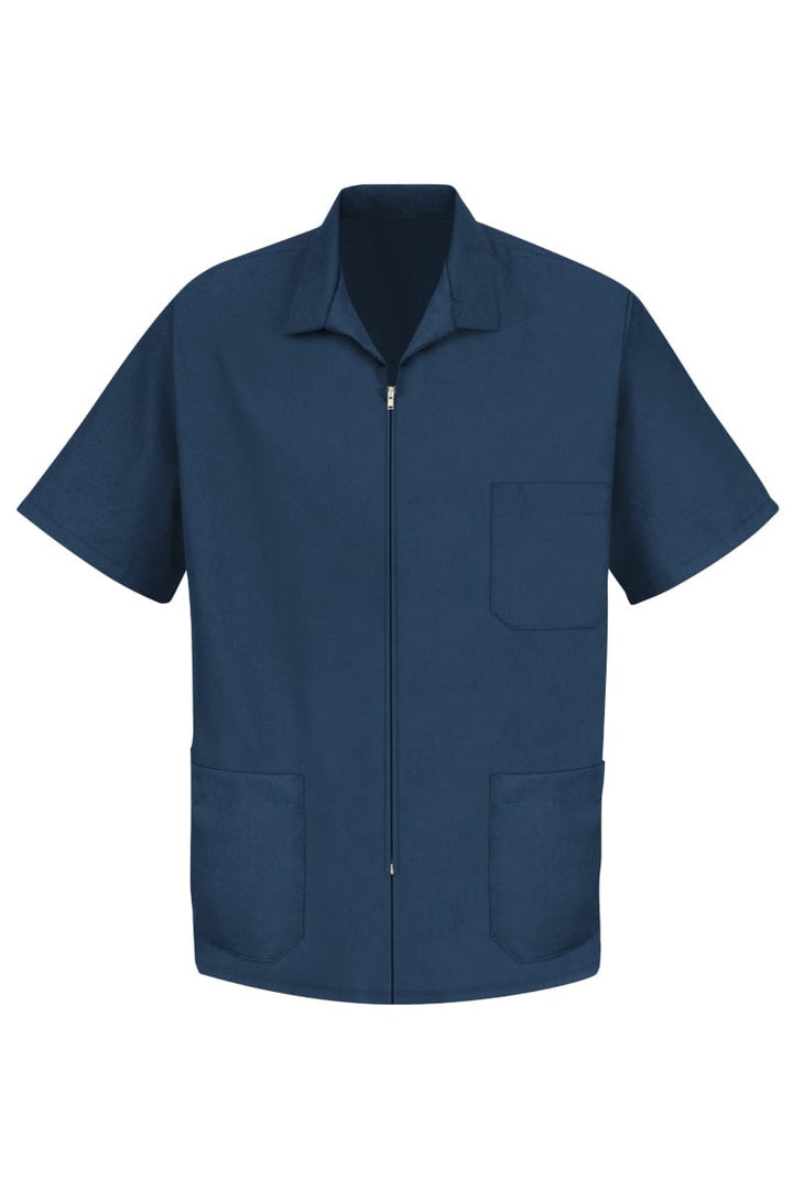 Red Kap S Men's Navy Zip-Front Smock