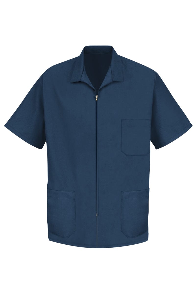 Red Kap S Men's Navy Zip-Front Smock