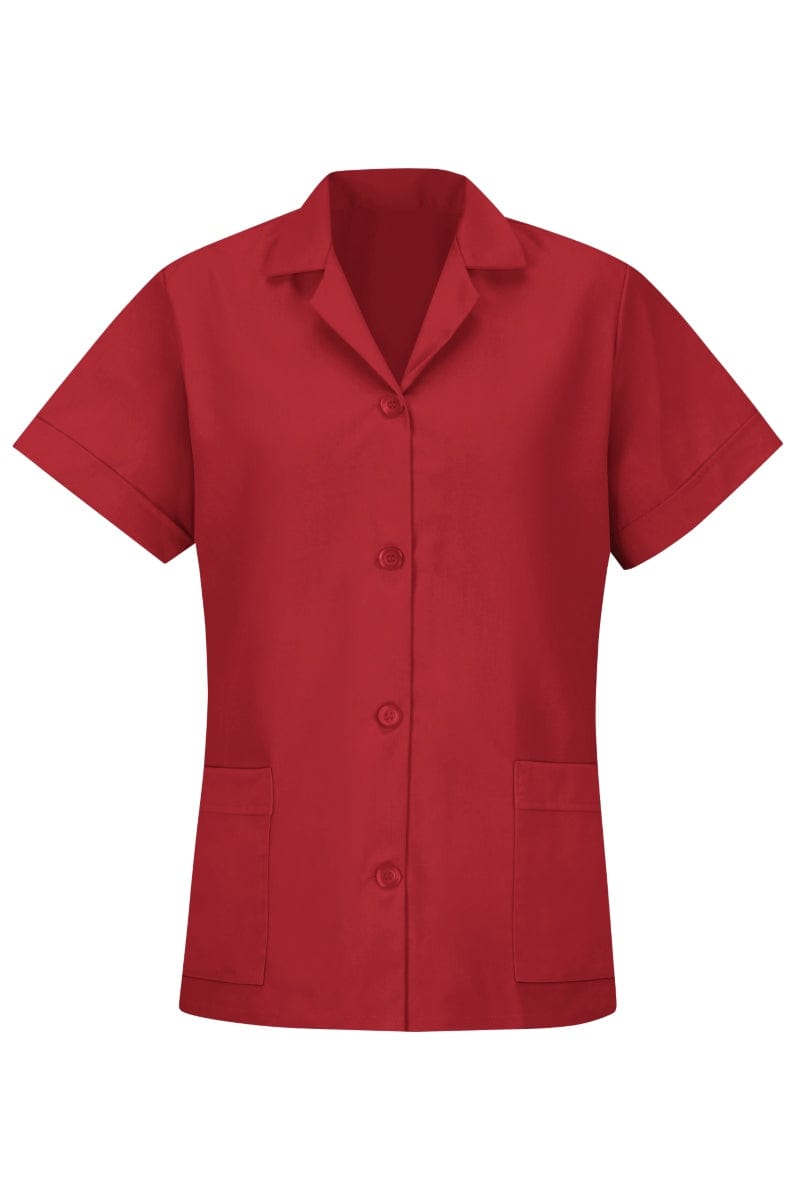 Red Kap S Women's Red Loose Fit Short Sleeve Smock