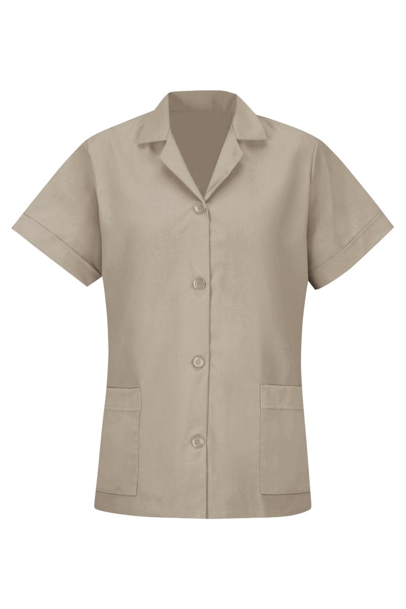 Red Kap S Women's Tan Loose Fit Short Sleeve Smock