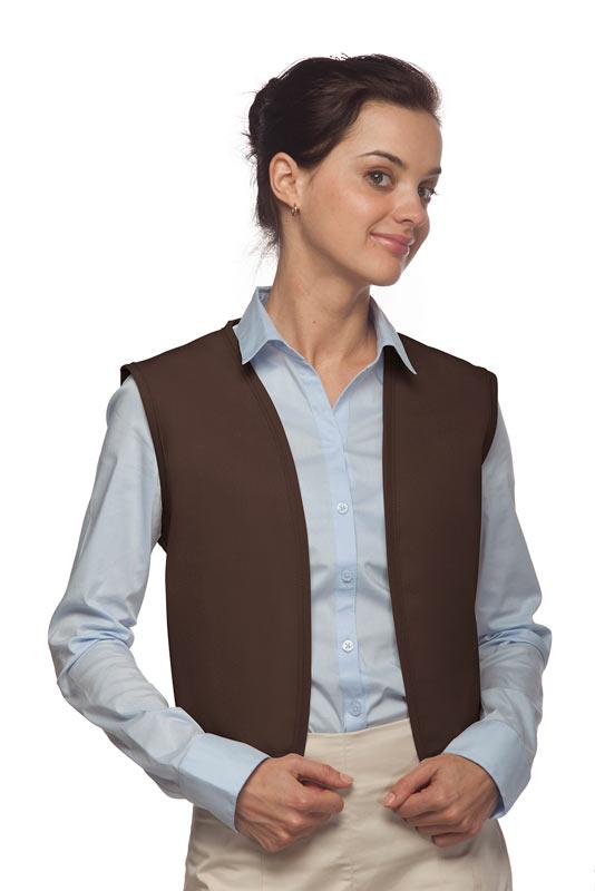 Brown No Buttons Unisex Vest with No Pockets – HousekeepingUniforms.com