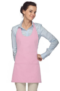 DayStar Pink Deluxe Scoop Neck Bib Adjustable Apron (3 Pockets)