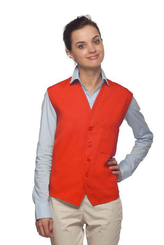 DayStar Orange 4-Button Unisex Vest with 1 Pocket