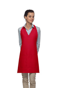 DayStar Red Deluxe V-Neck Adjustable Tuxedo Apron (2 Pockets)