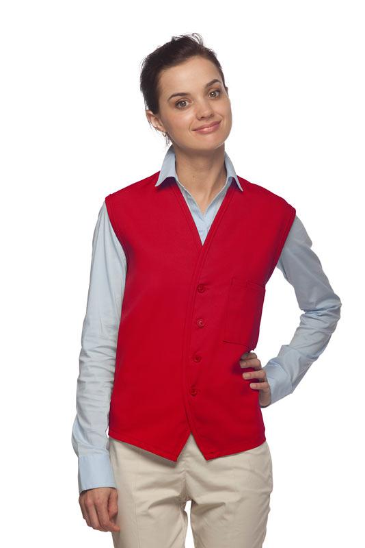 DayStar Red 4-Button Unisex Vest with 1 Pocket