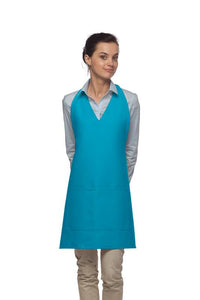 DayStar Turquoise Deluxe V-Neck Adjustable Tuxedo Apron (2 Pockets)