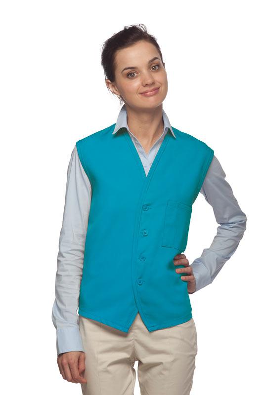 DayStar Turquoise 4-Button Unisex Vest with 1 Pocket