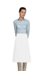DayStar White Deluxe 3/4 Bistro Apron (1 Pocket)
