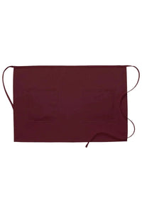 Cardi / DayStar Maroon Half Bistro Apron (2 Patch Pockets)