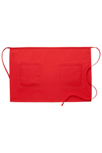 Cardi / DayStar Red Half Bistro Apron (2 Patch Pockets)