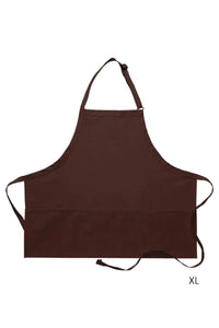 Cardi / DayStar Brown Deluxe Bib XL Adjustable Apron (3 Pockets)