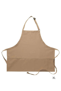 Cardi / DayStar Khaki Deluxe Bib XL Adjustable Apron (3 Pockets)