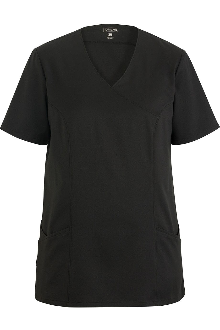 Edwards XXS Ladies' Black Power Stretch Mock Wrap Tunic