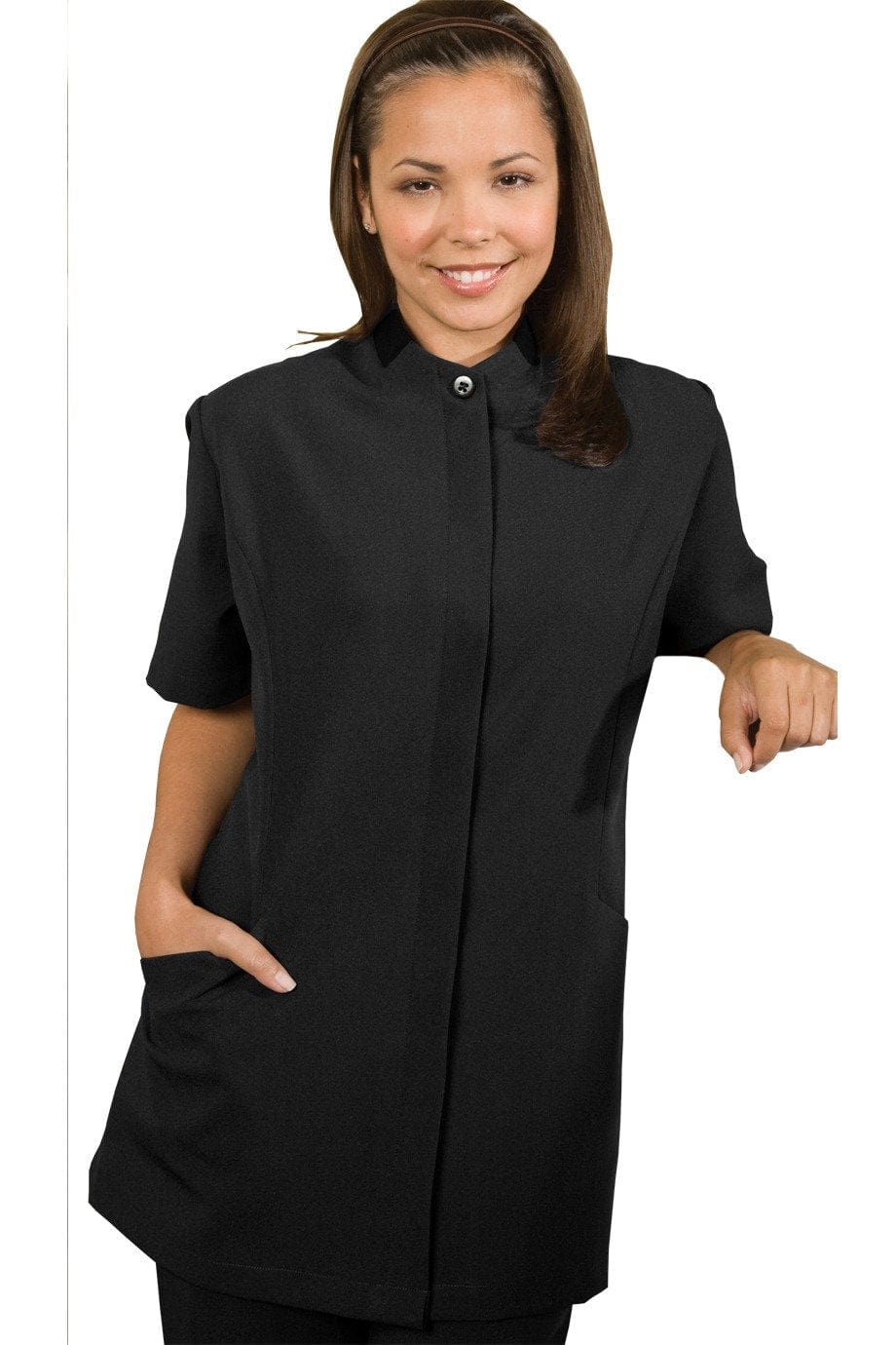 Edwards XXS Ladies' Nehru Housekeeping Tunic - Black