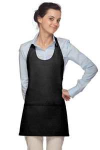 Cardi / DayStar Black Scoop Neck Bib Adjustable Apron (3 Pockets)