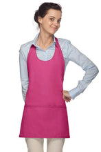 Cardi / DayStar Hot Pink Scoop Neck Bib Adjustable Apron (3 Pockets)
