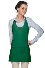 Cardi / DayStar Kelly Green Scoop Neck Bib Adjustable Apron (3 Pockets)