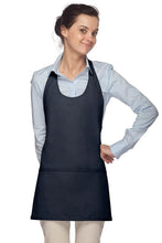 Cardi / DayStar Navy Scoop Neck Bib Adjustable Apron (3 Pockets)