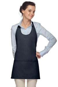Cardi / DayStar Navy Scoop Neck Bib Adjustable Apron (3 Pockets)