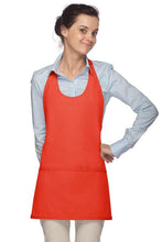 Cardi / DayStar Orange Scoop Neck Bib Adjustable Apron (3 Pockets)