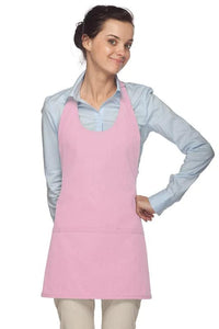 Cardi / DayStar Pink Scoop Neck Bib Adjustable Apron (3 Pockets)