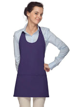Cardi / DayStar Purple Scoop Neck Bib Adjustable Apron (3 Pockets)
