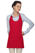 Cardi / DayStar Red Scoop Neck Bib Adjustable Apron (3 Pockets)