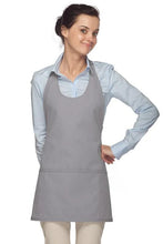 Cardi / DayStar Silver Scoop Neck Bib Adjustable Apron (3 Pockets)