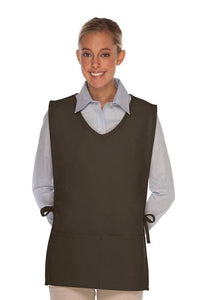 Cardi / DayStar Charcoal Squared V-Neck Cobbler Apron (2 Pockets)