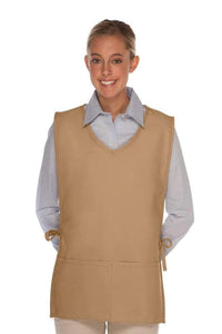 Cardi / DayStar Khaki Squared V-Neck Cobbler Apron (2 Pockets)