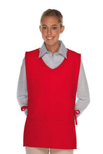 Cardi / DayStar Red Squared V-Neck Cobbler Apron (2 Pockets)