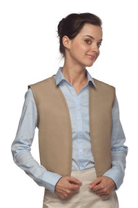 Cardi / DayStar Khaki No Pocket Unisex Vest With No Buttons