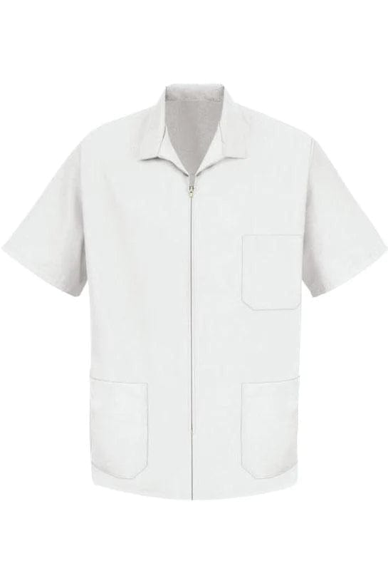 Red Kap White Men's Zip-Front Smock