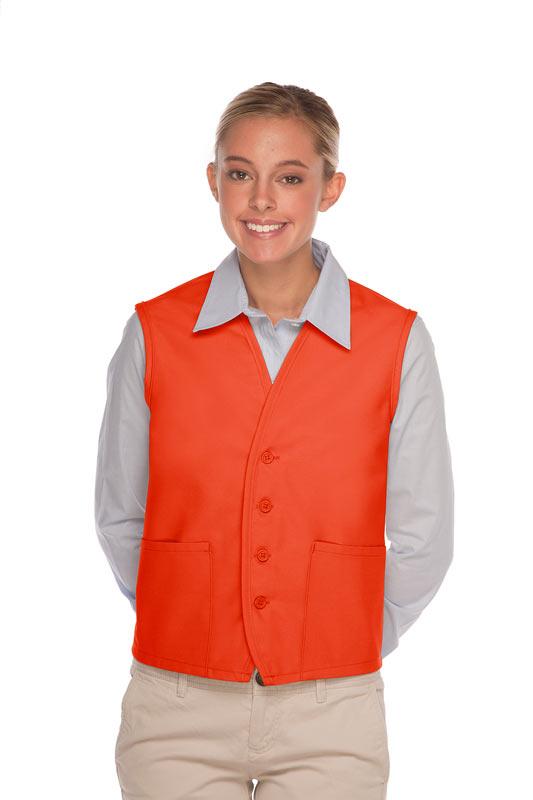 DayStar Orange 4-Button Unisex Vest with 2 Pockets