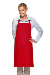 Cardi / DayStar Red Deluxe Bib Adjustable Apron (2 Patch Pockets)