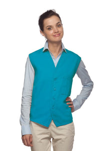 Cardi / DayStar Turquoise 4-Button Unisex Vest with 1 Pocket