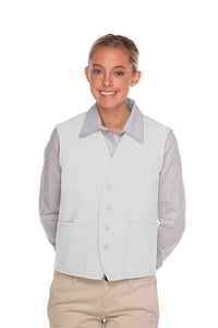 DayStar White 4-Button Unisex Vest with 2 Pockets