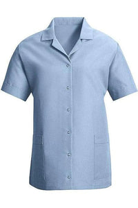 Red Kap Light Blue Women's Smock Loose Fit Short Sleeve Gripper Front